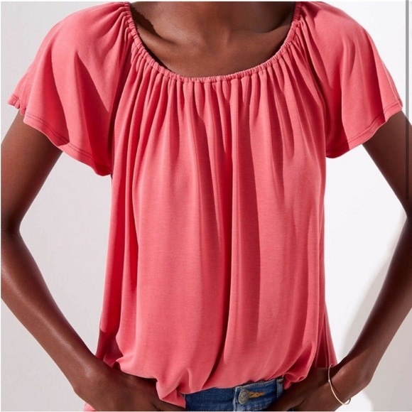 Banana Republic cobalt blue top, size medium & LOFT watermelon top size medium - Picture 4 of 6